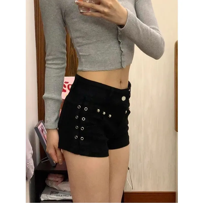 RENBEN Denim Shorts Women's Black-2