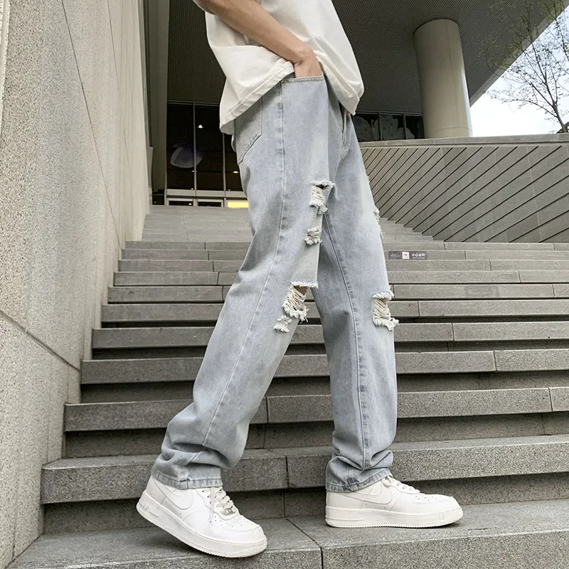 RENBEN Summer Jeans Unisex Light Blue-3