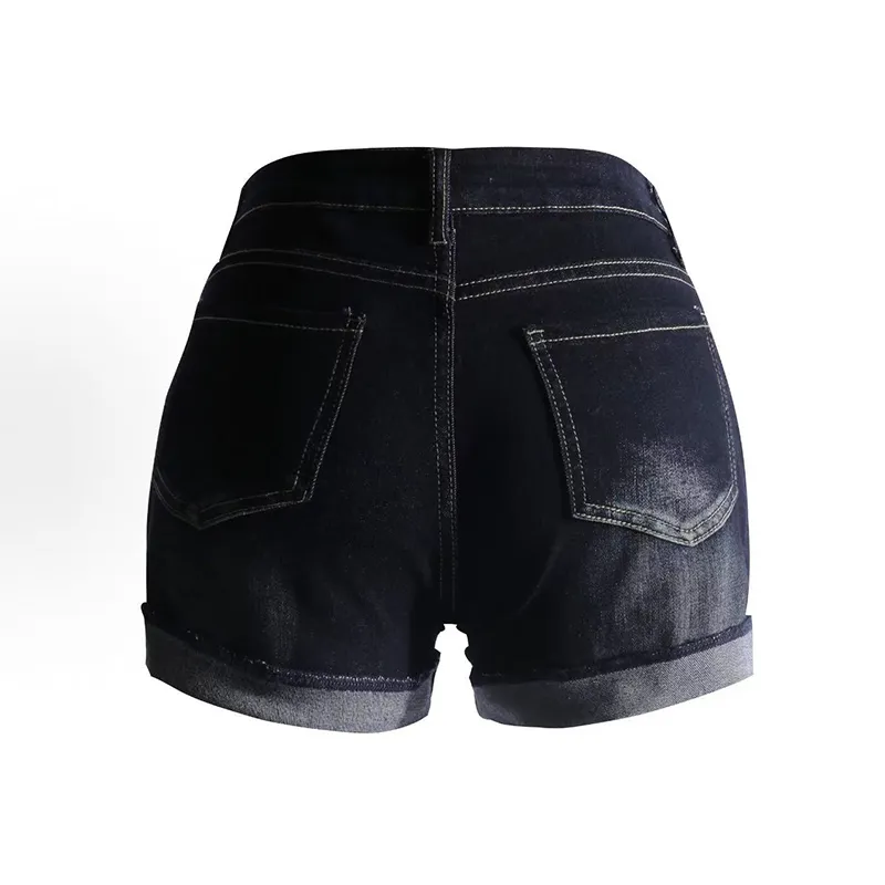 RENBEN Denim Shorts Women's Dark Blue-1