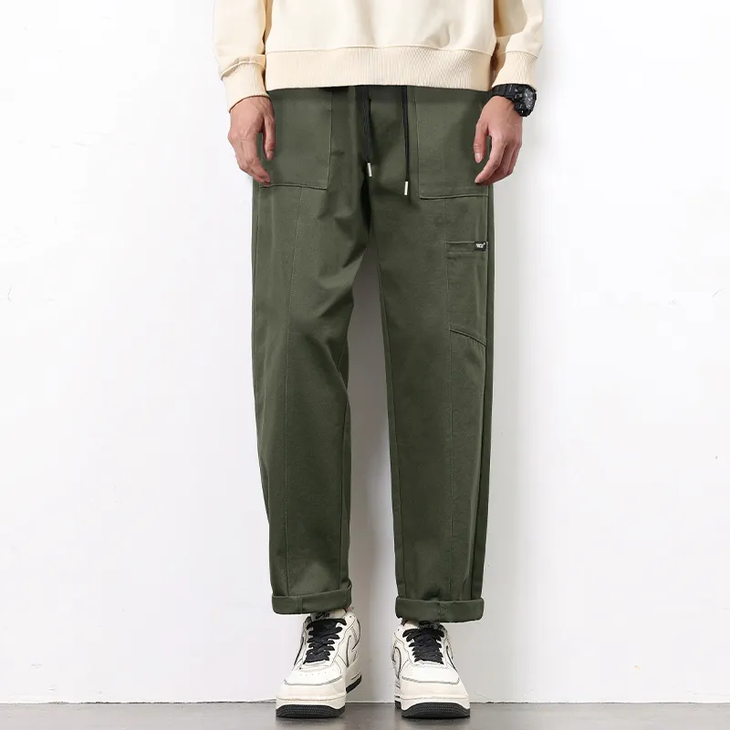 RENBEN Casual Pants Unisex Army Green-1