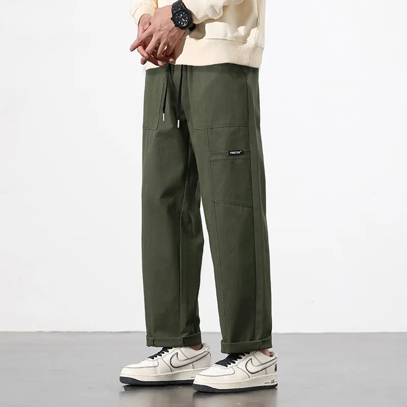 RENBEN Casual Pants Unisex Army Green-8