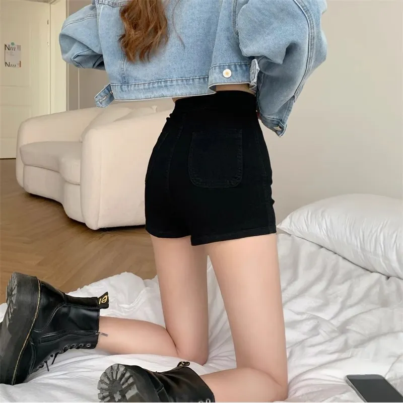 RENBEN Denim Shorts Women's Black-2