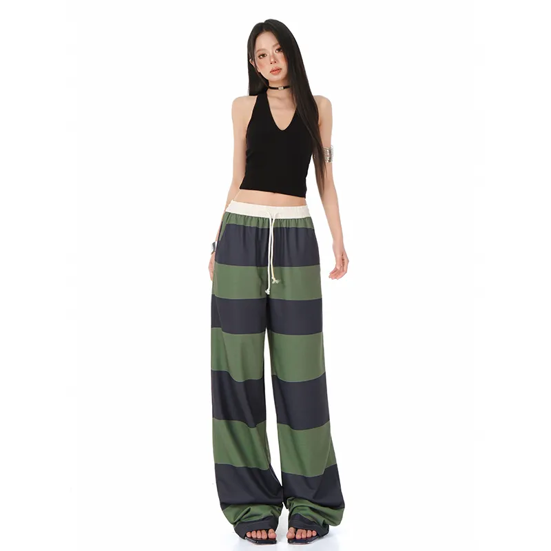 RENBEN Casual Pants Women's Stripes Sweatpants-5