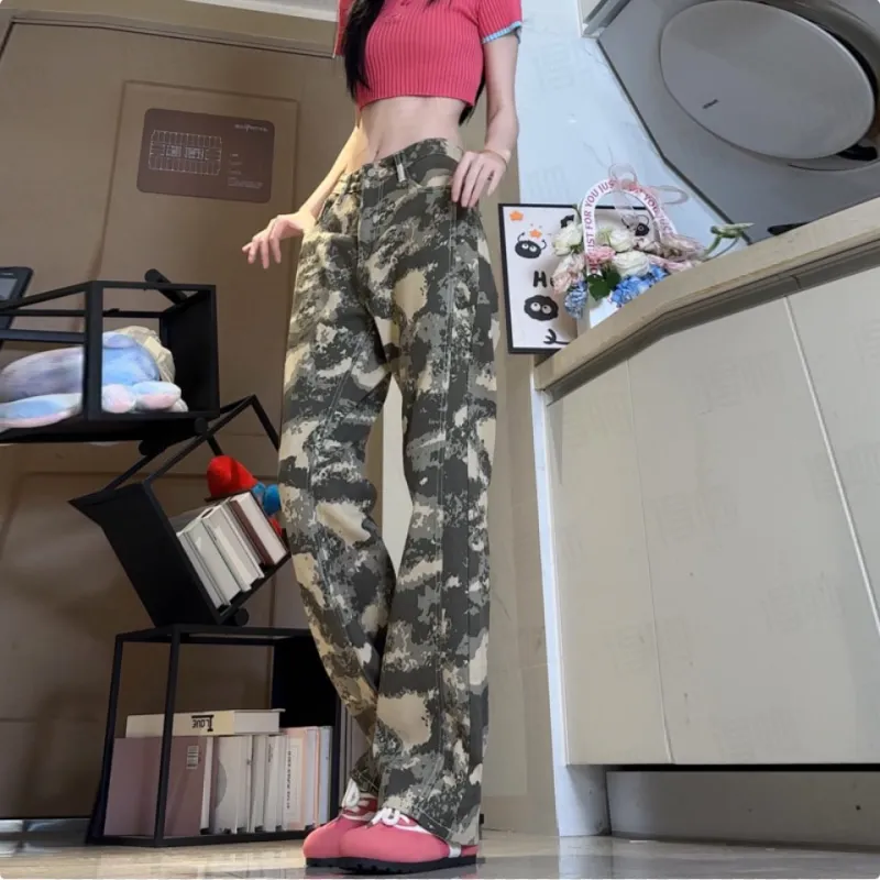 RENBEN Jeans Women's Desert Camouflage-3
