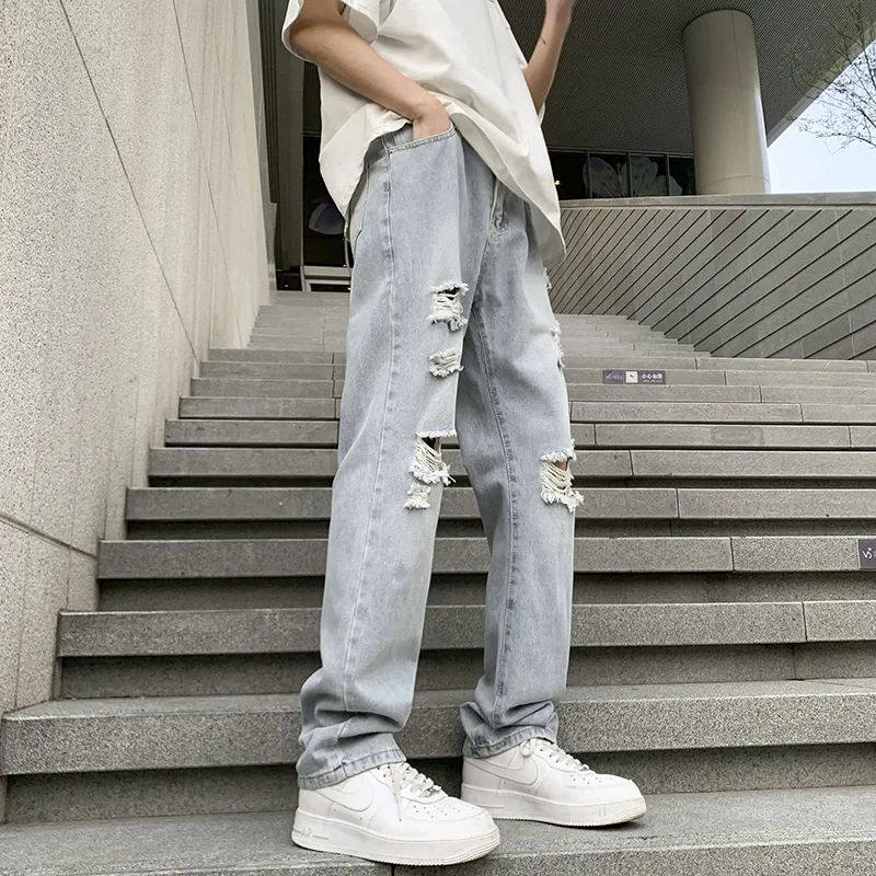RENBEN Summer Jeans Unisex Light Blue-2