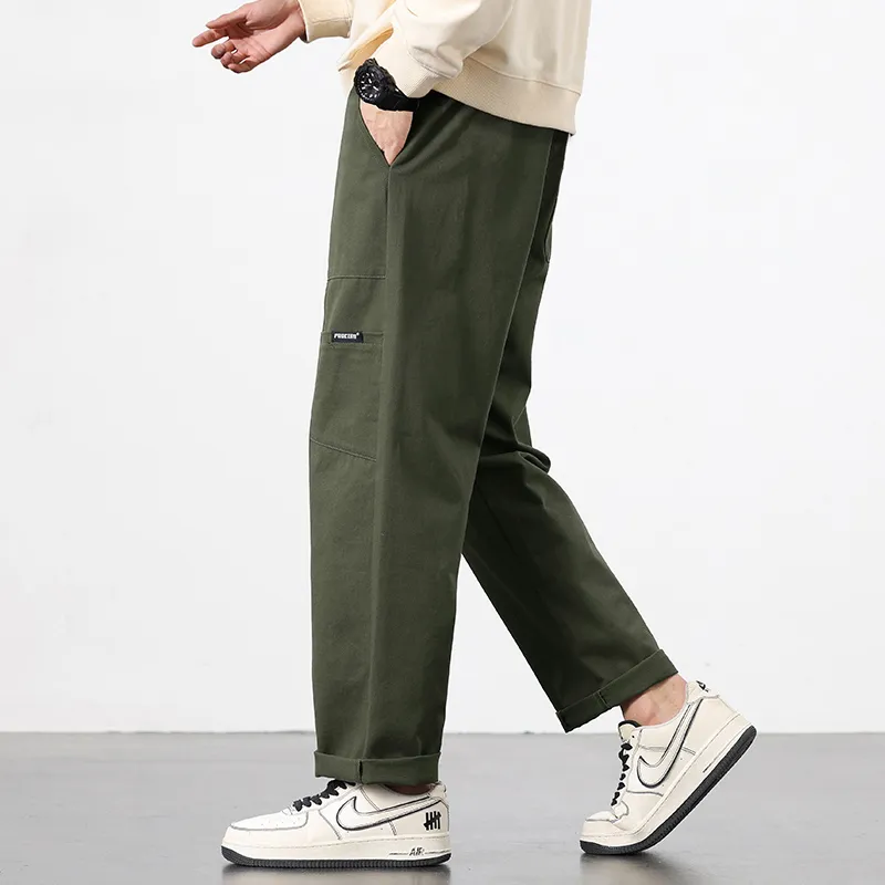 RENBEN Casual Pants Unisex Army Green-6