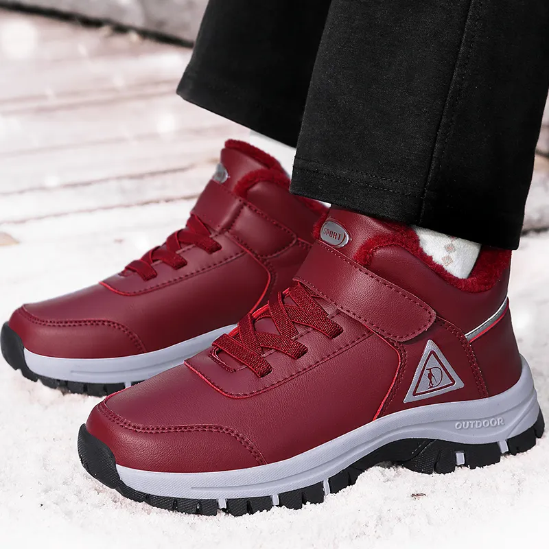 SMDXDMS Anti Slip Cushioning Warm High Top Sprint Running Shoes Unisex-9
