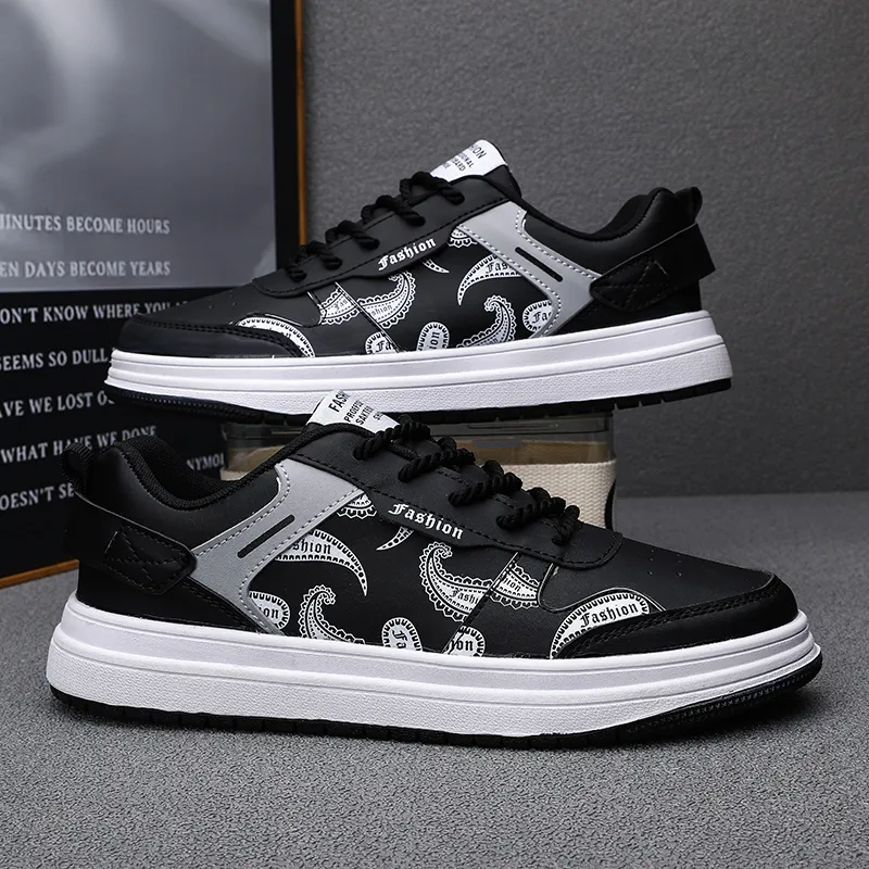 SMDXDMS Slip Resistant, Lightweight, And Breathable Low Top Skateboard Shoes Men's-3