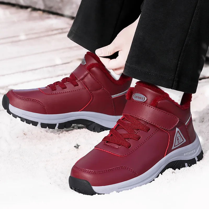 SMDXDMS Anti Slip Cushioning Warm High Top Sprint Running Shoes Unisex-10