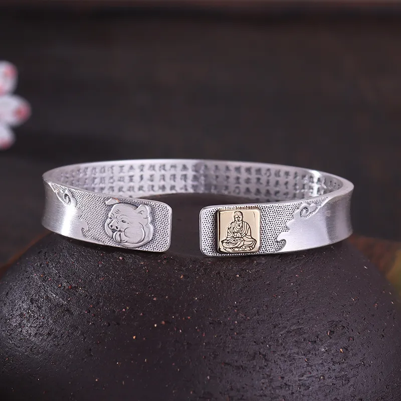 Angel Wishes 999 Fine Silver Bangles Unisex-1