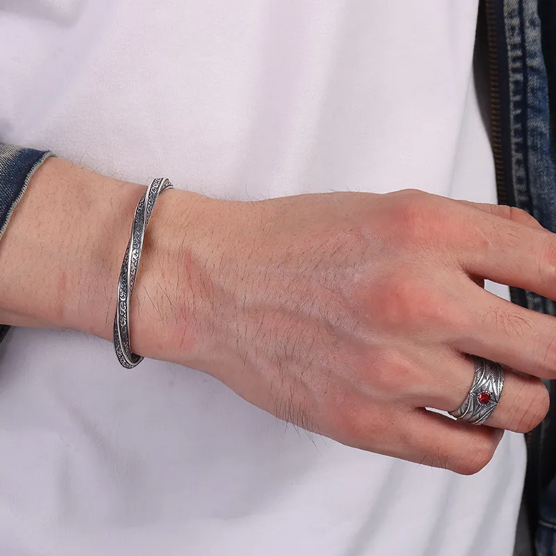 Angel Wishes 925 Sterling Silver Bangles Unisex-4