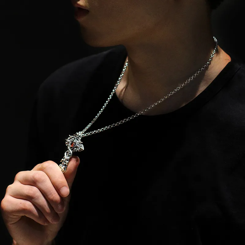 Angel Wishes 925 Sterling Silver Necklaces Men's-11