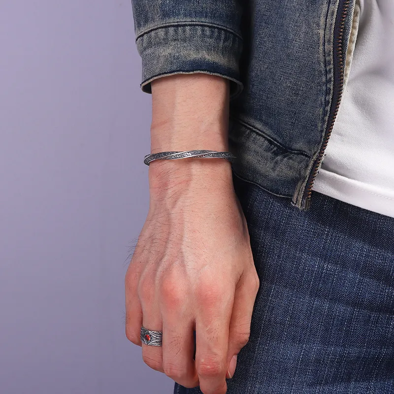 Angel Wishes 925 Sterling Silver Bangles Unisex-5