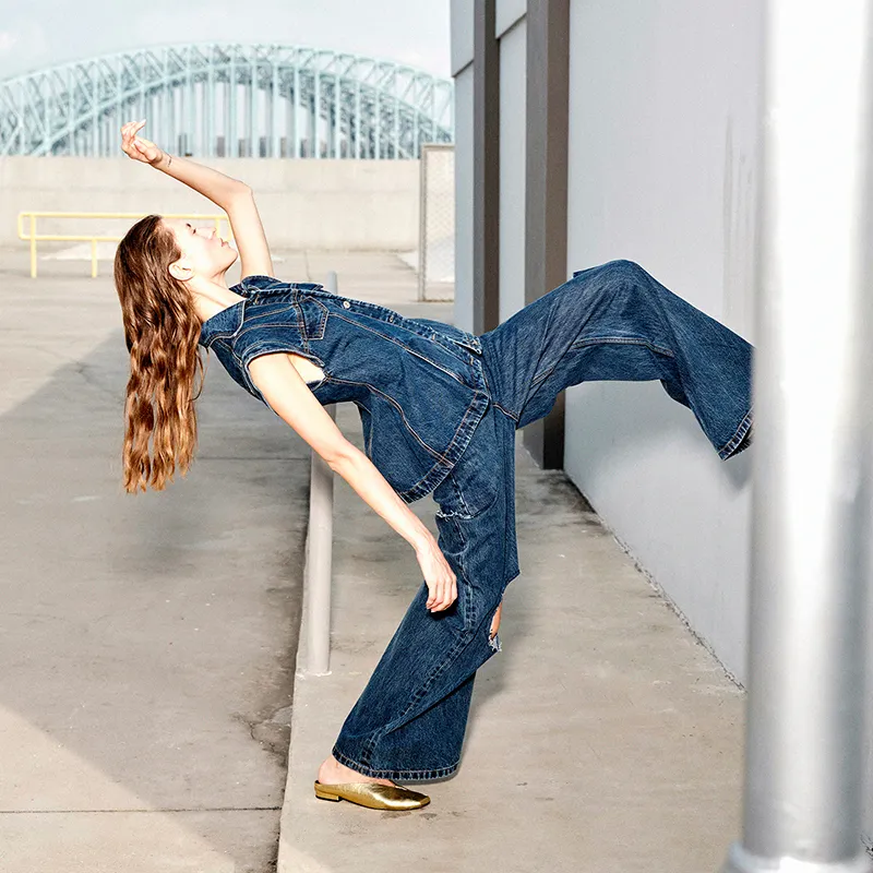 SIQIZ Jeans Women's Royal Blue-5