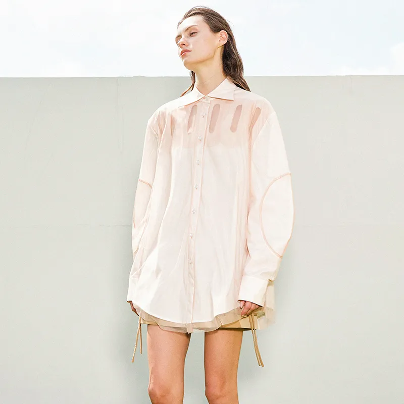 SIQIZ Shirts Women's Apricot-3