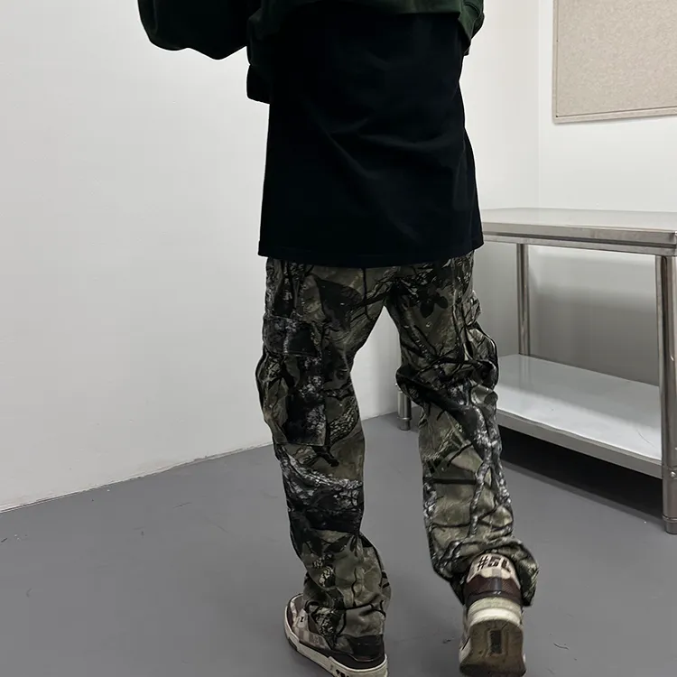 WANNA LAB Casual Pants Unisex Camouflage-2