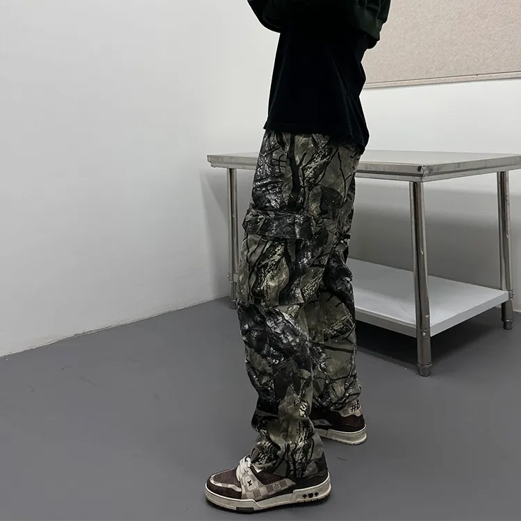 WANNA LAB Casual Pants Unisex Camouflage-3