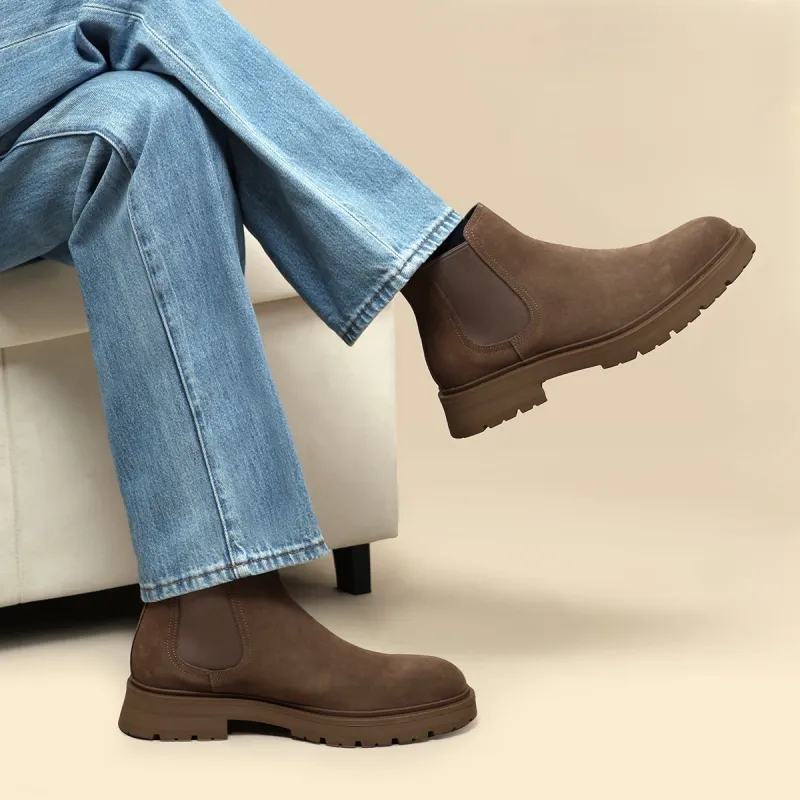 ELLE HOMME Crew Chelsea Boots Men's Camel-5