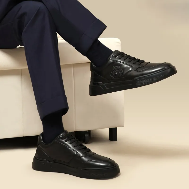 ELLE HOMME Breathable Low Top Skateboard Shoes Men's Black-5