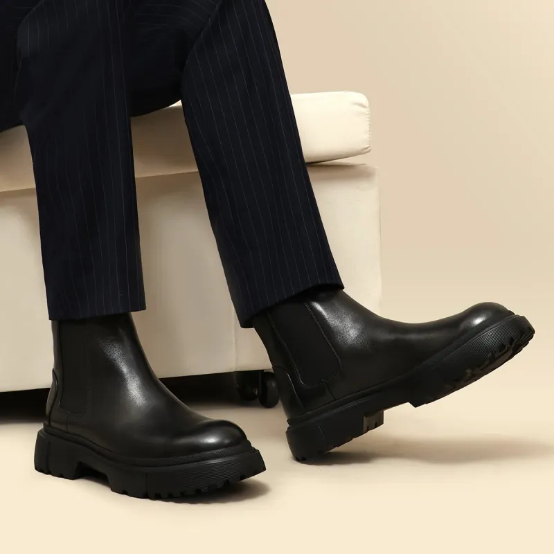 ELLE HOMME Chelsea Boots Men's Black-6