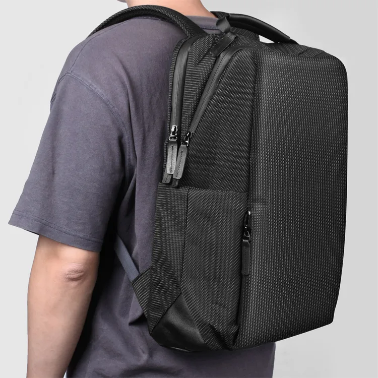 FORU Cow Leather Backpack Regular Unisex Black-1