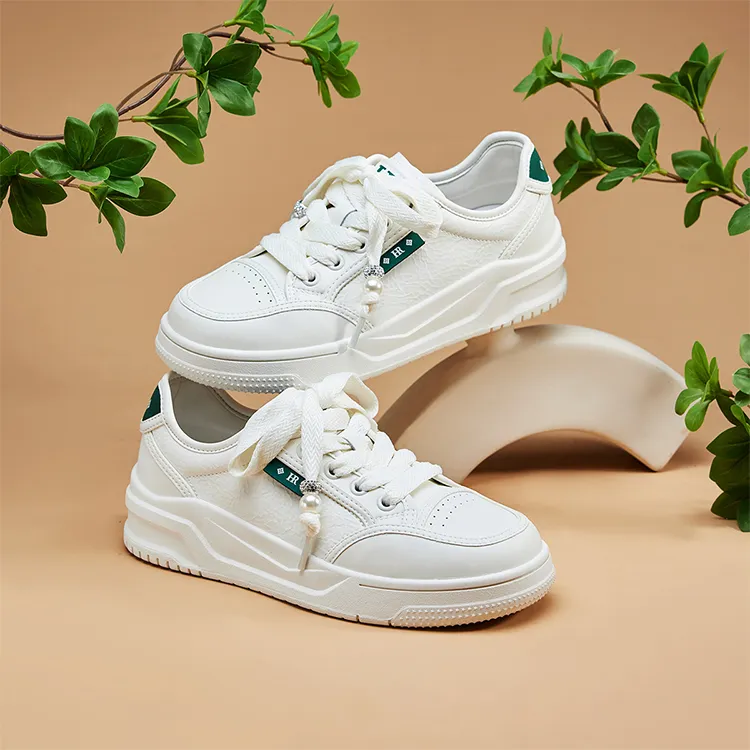 HR Low Top Casual Shoes Women's Beige Green-1