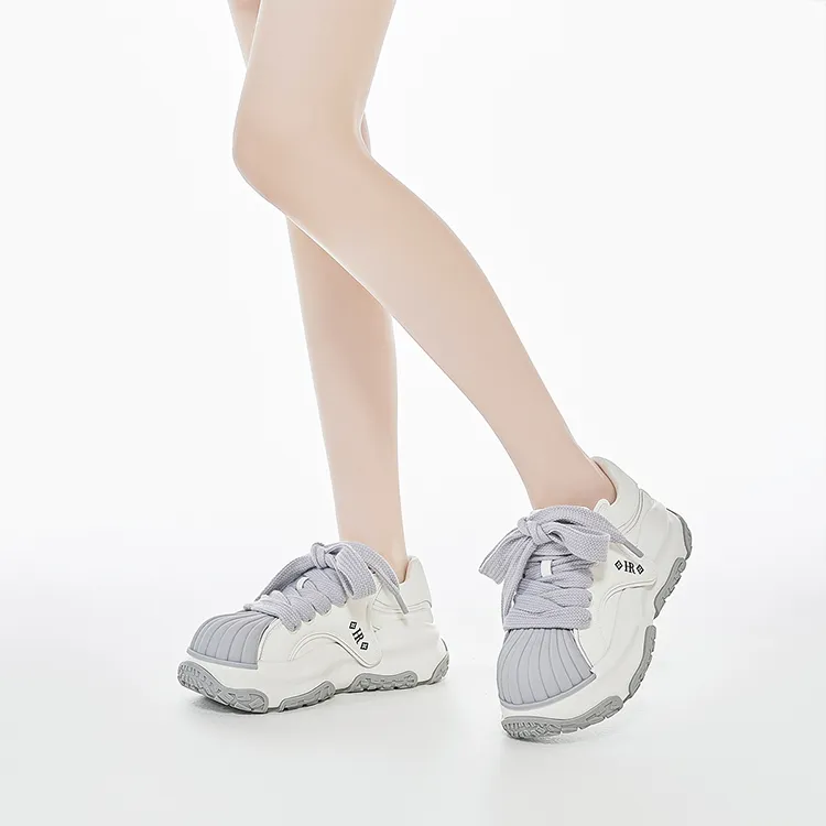 HR Low Top Casual Shoes Women's Beige Gray-2