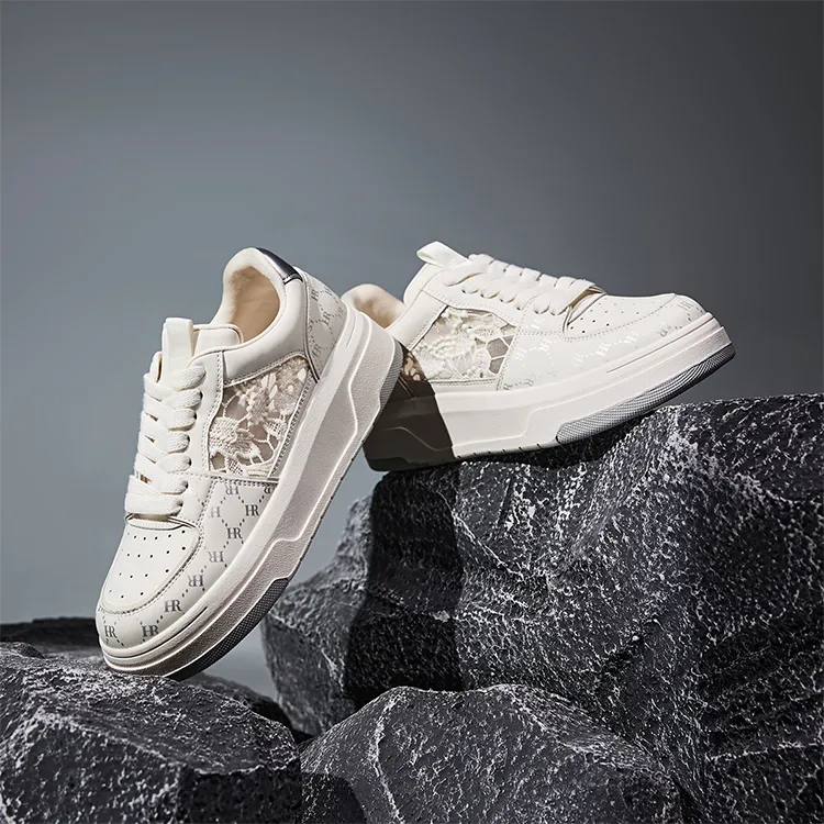 HR Low Top Skateboard Shoes Women's Beige-4
