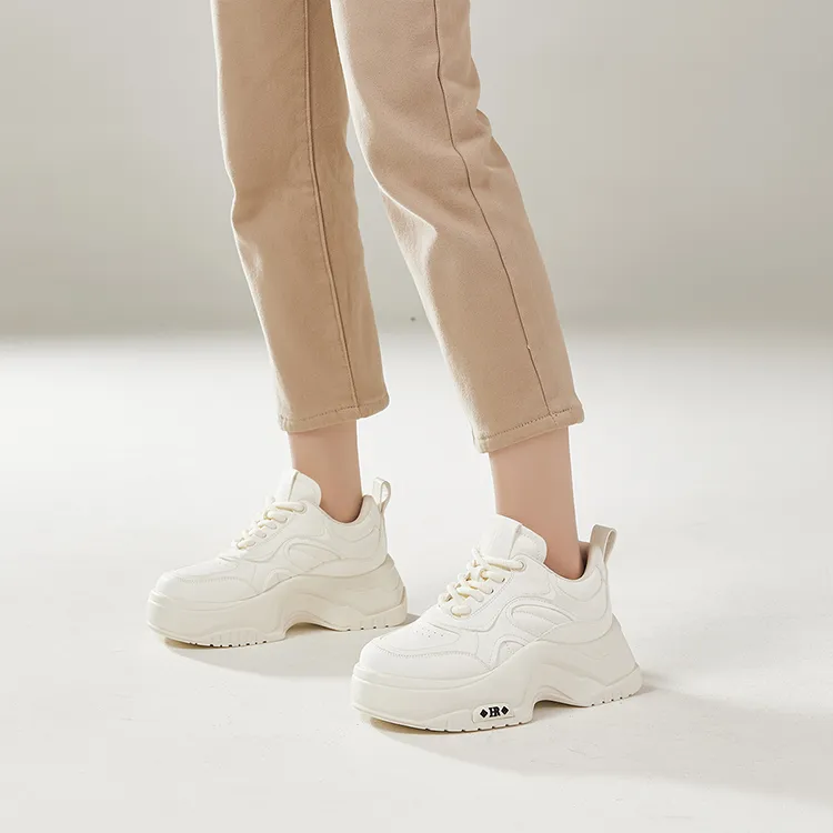 HR Mid Top Casual Shoes Women's Beige-4