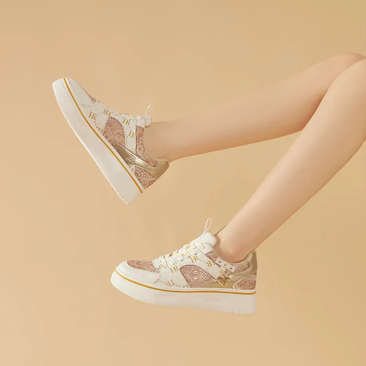 HR Low Top Skateboard Shoes Women's Beige-3