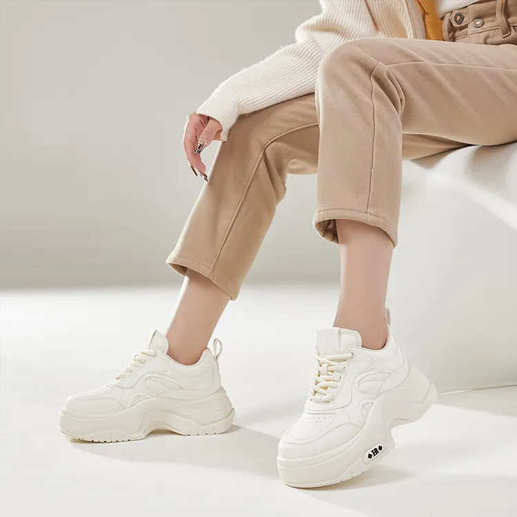 HR Mid Top Casual Shoes Women's Beige-2