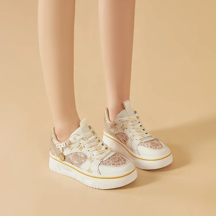 HR Low Top Skateboard Shoes Women's Beige-5