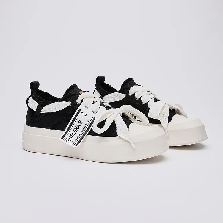 HR Height Increasing Low Top Casual Shoes Unisex Black-3