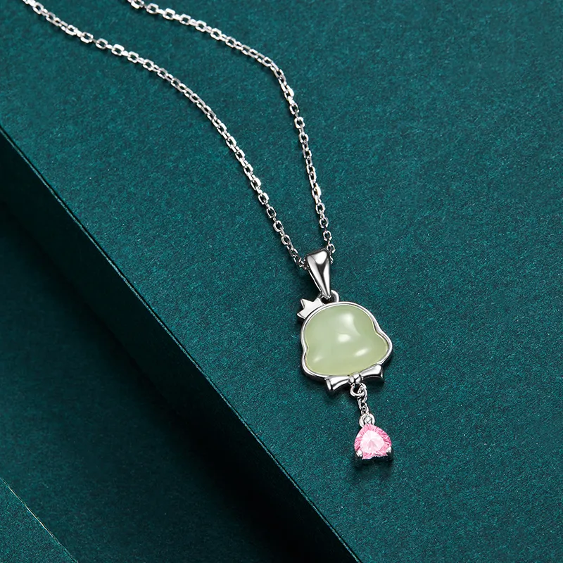 SOFTDORA Hetian Jade Necklaces Green Jade Women's-4