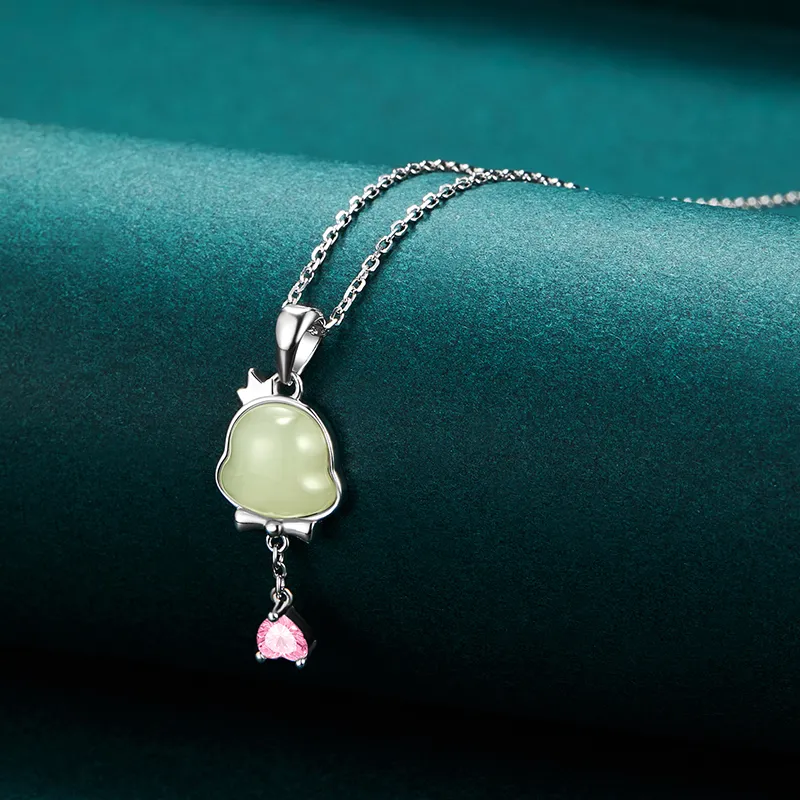 SOFTDORA Hetian Jade Necklaces Green Jade Women's-3