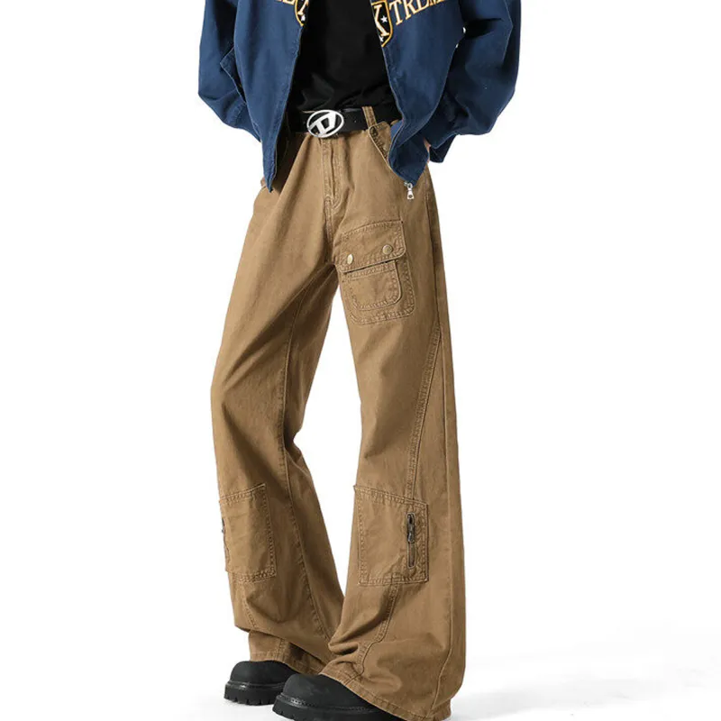 TESTUNG Cargo Pants Unisex Khaki-6