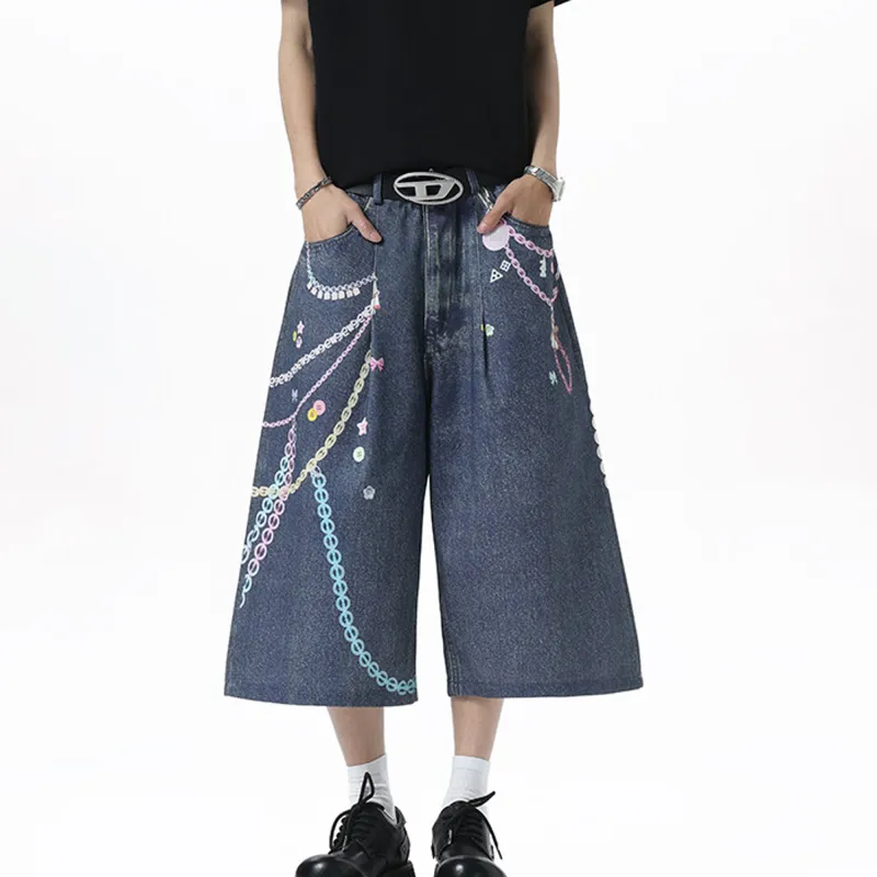 NOAHGIGI Denim Shorts Unisex Blue-2
