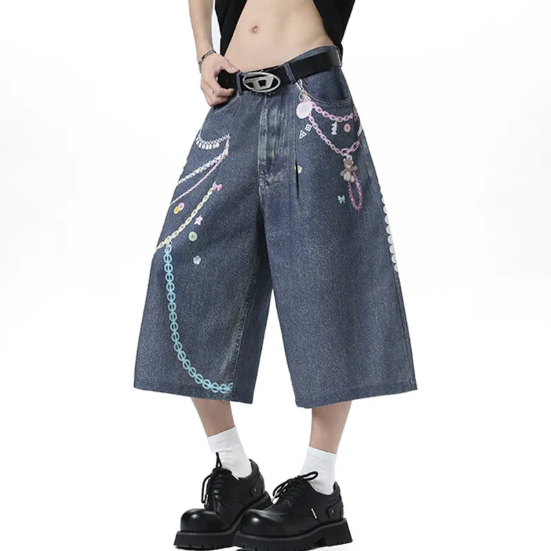 NOAHGIGI Denim Shorts Unisex Blue-4
