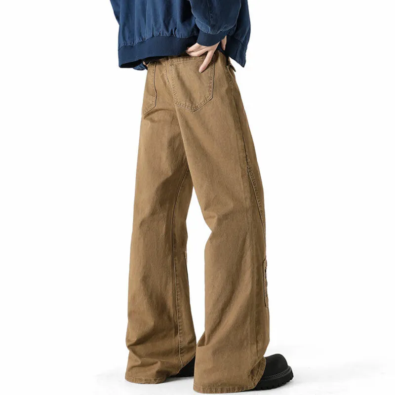 TESTUNG Cargo Pants Unisex Khaki-11