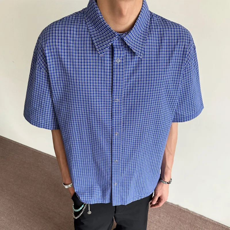 NOAHGIGI Shirts Unisex Blue Plaid Color-4