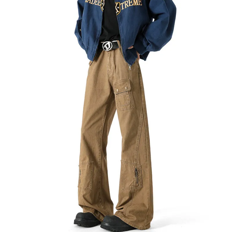 TESTUNG Cargo Pants Unisex Khaki-9