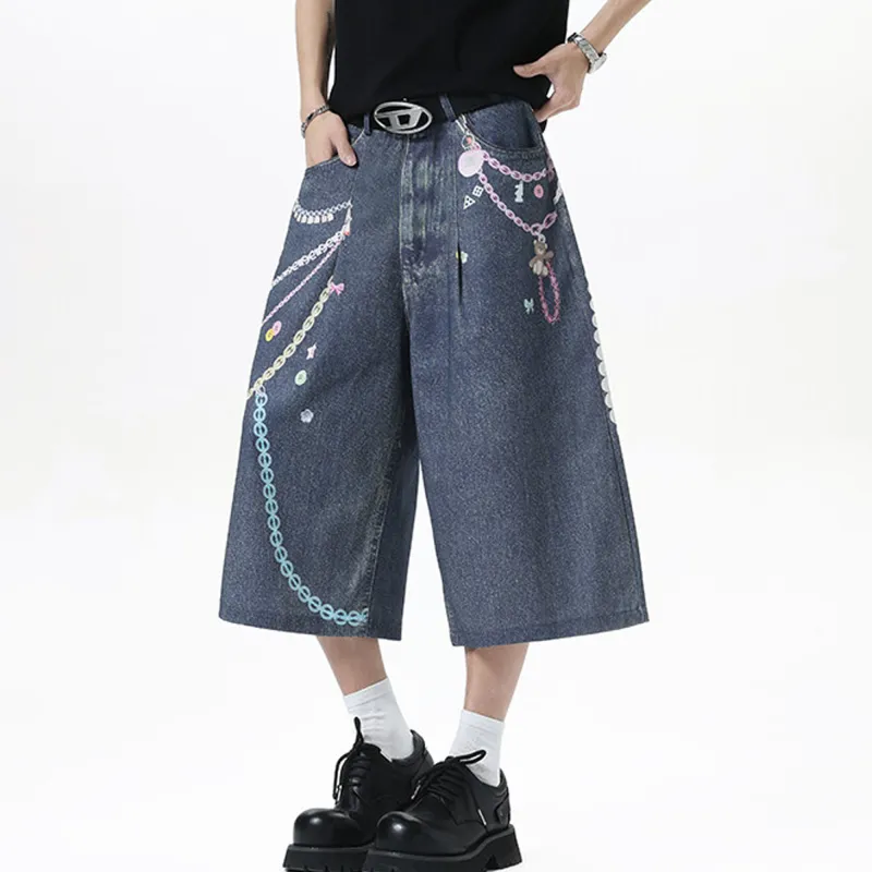 NOAHGIGI Denim Shorts Unisex Blue-3