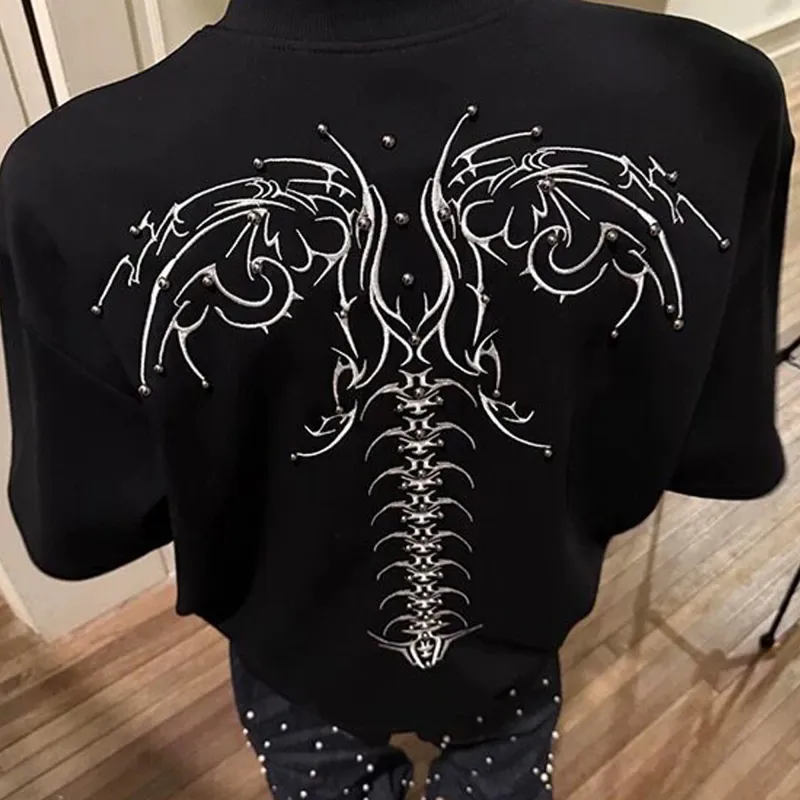 TESTUNG American Vintage Luxury Streetwear Trendy Loose Fit Versatile Short Sleeved T Shirts Unisex-20