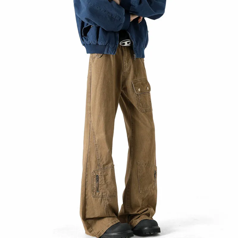 TESTUNG Cargo Pants Unisex Khaki-10