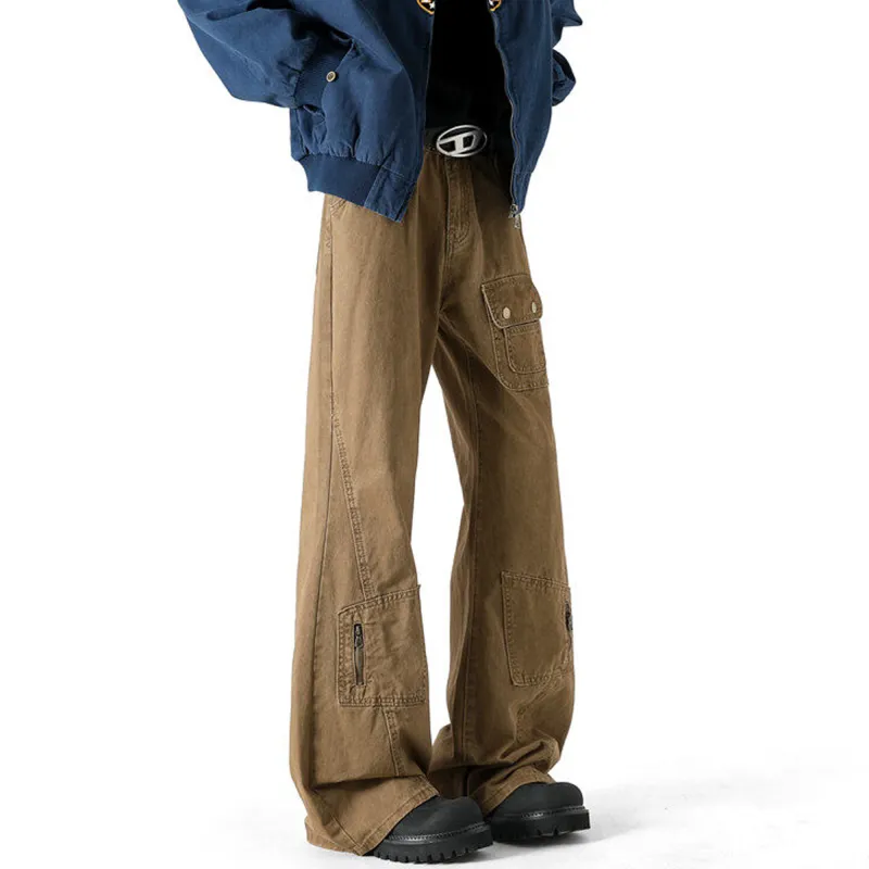 TESTUNG Cargo Pants Unisex Khaki-8