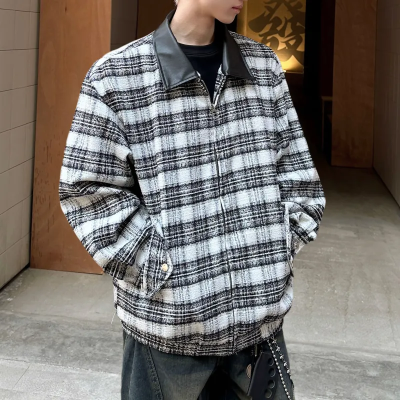 NOAHGIGI Jackets Coats Unisex Blue White Plaid-2