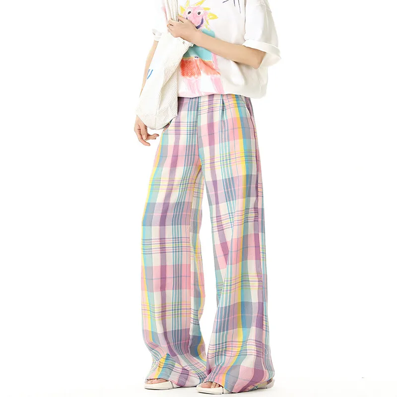 NOAHGIGI Casual Pants Unisex Plaid-4