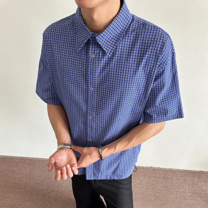NOAHGIGI Shirts Unisex Blue Plaid Color-3