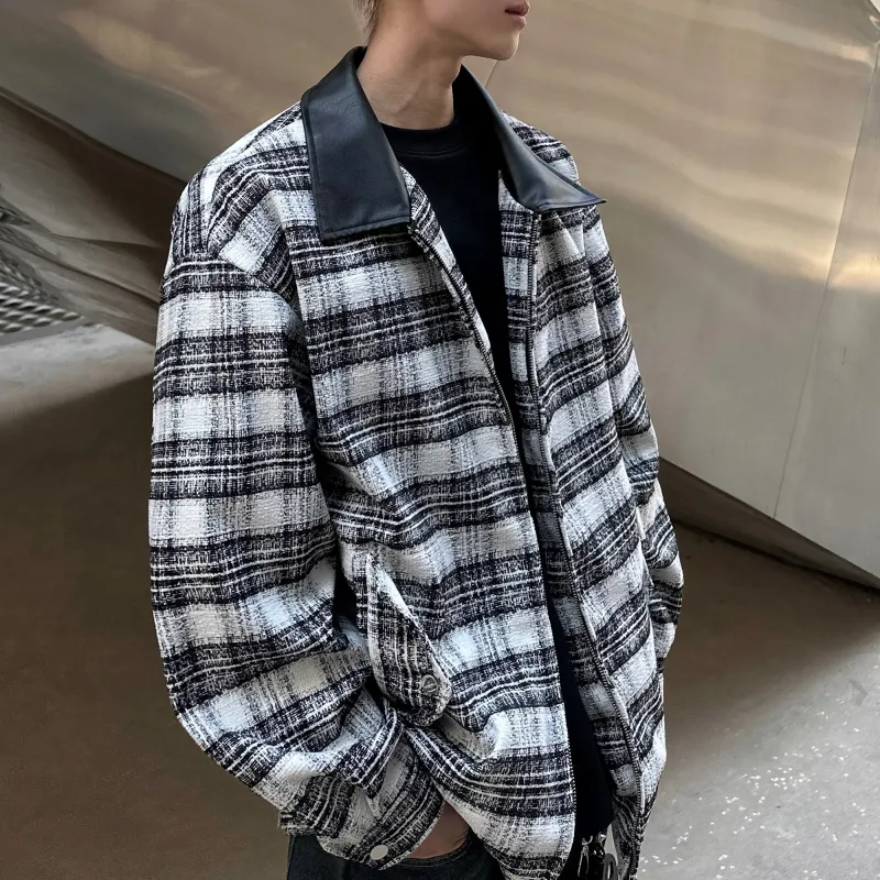 NOAHGIGI Jackets Coats Unisex Blue White Plaid-3