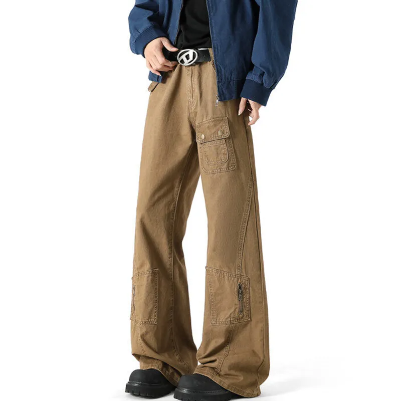 TESTUNG Cargo Pants Unisex Khaki-7